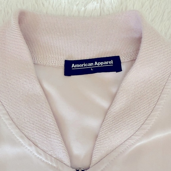 American Apparel Women’s Light Pink Bomber Jacket – Size L - Picture 2 of 5